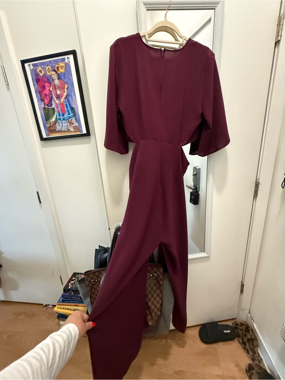 Zara EWomen's Twist-Front Cut-Out Jumpsuit  in Burgundy - Picture 4 of 6